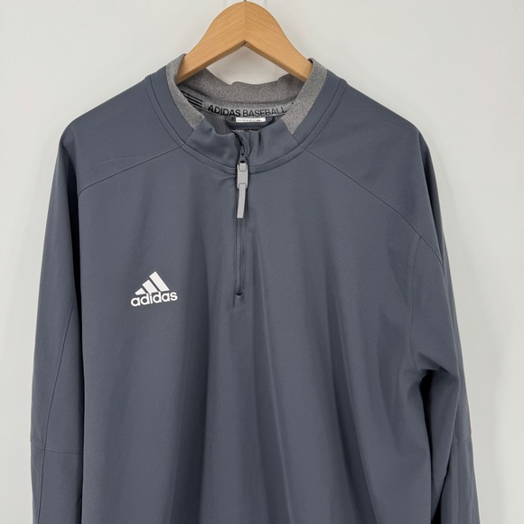 adidas Other - Adidas Baseball Pullover Jacket Mens XL Gray Long Sleeve Quarter Zip